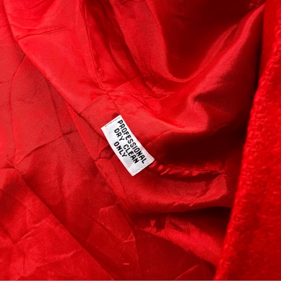 1970s vintage women’s red hooded wool duffle coat M L L84-2 - Picture 5 of 6